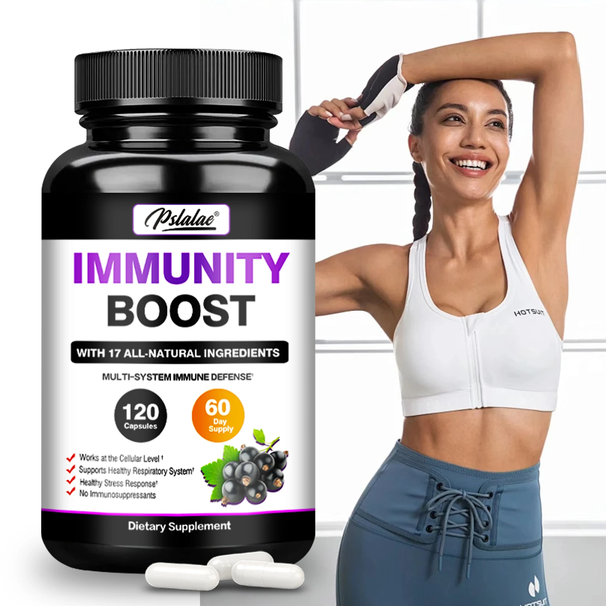 

Капсулы для повышения иммунитета — улучшают защиту тела, повышают иммунитет, здоровая респираторная система — с ягодой, витамином С, цинком