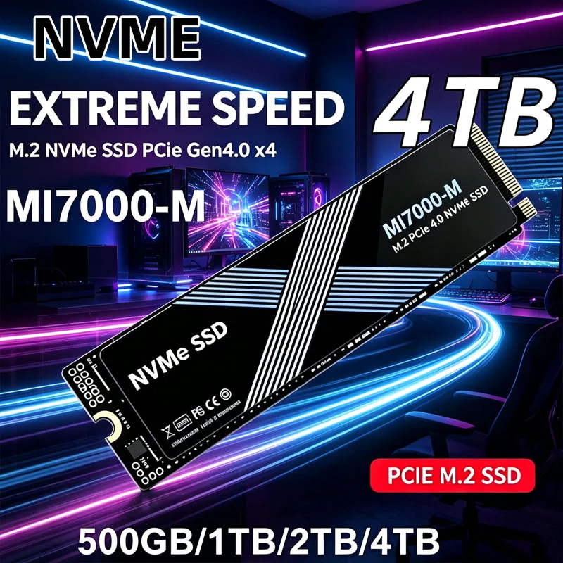 New M.2 NVMe SSD MI7000-M SSD PCIe Gen4 High Performance Internal Drive 500GB 2TB 4TB Storage Upgrade For Desktop Laptop PS5