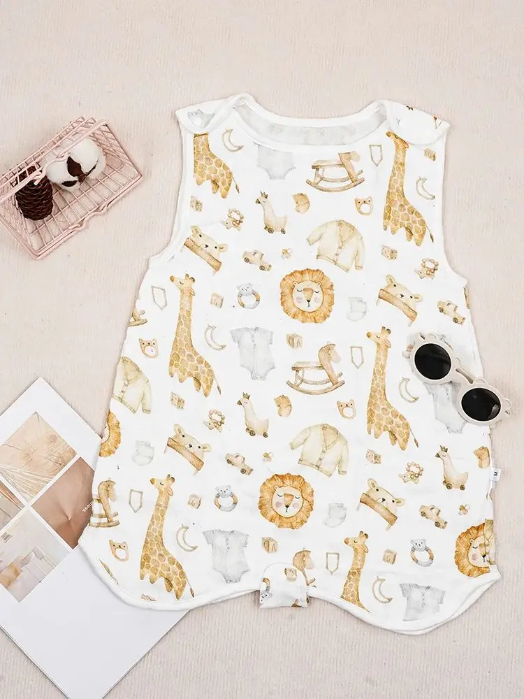 Happyflute Baby Sleeping Bag For Sleeping Breathable Soft Easy Wear Muslin 100% Cotton Sleeping Wear Sleeping Sack