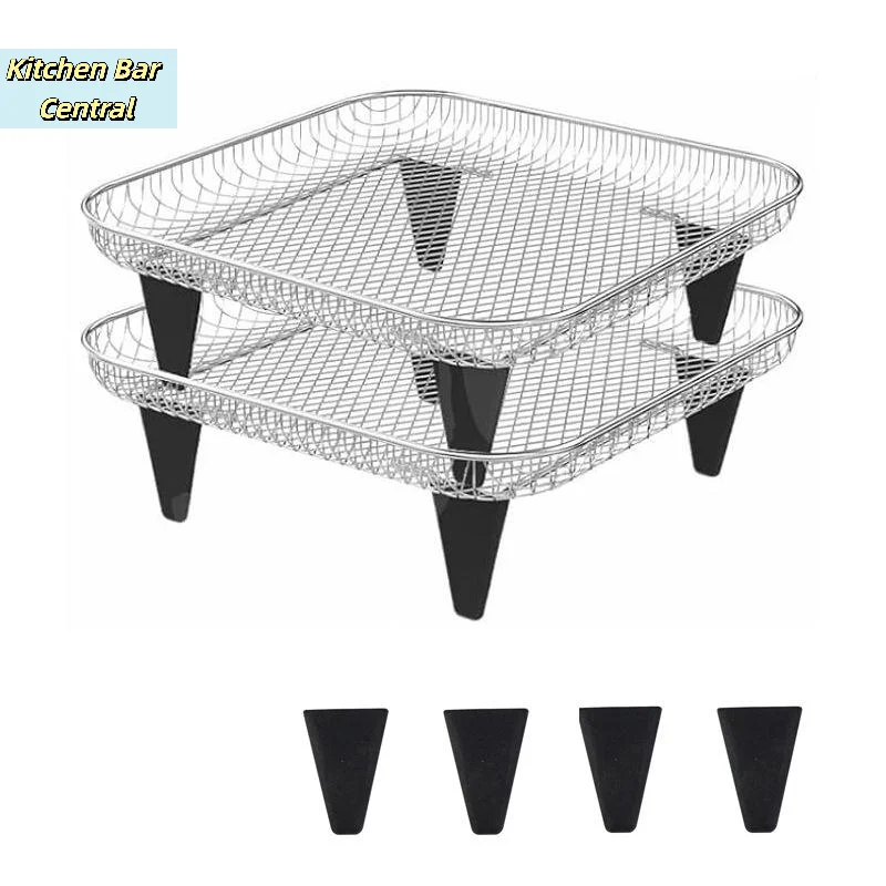 【4/6/8Pcs Silicone Feet Steam Protector Dewatering Rack Buffer Pad Dehydrator Racks Tabs Air Fryer Tray Bumper】