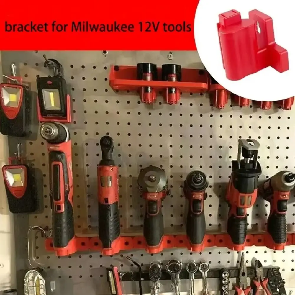 Wall Mount Power Tool Battery Holder ABS Tool Storage Rack Drill Tool Hangers Tool Holder Mount for Milwaukee M12 12V