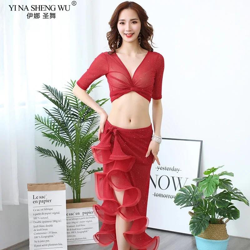 Zomer Sexy Vrouwen Oosterse Dans Praktijk Outfit Buikdans Kostuum Top Lange Rok Shorts Volwassen Oosterse Dans Kleding