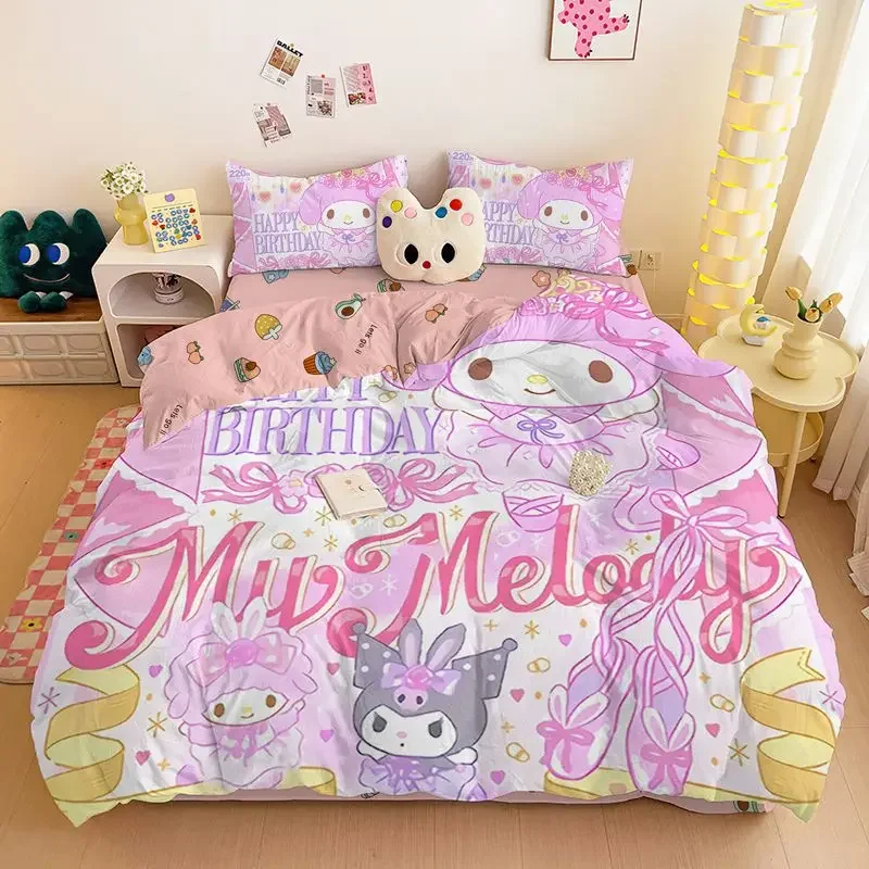 Sanrio Kawaii Pom Pom Purin Bedroom Quilt Cover Hello Kitty Kuromi Anime Cartoon Fashion Exquisite Student Dormitory Quilt Cover