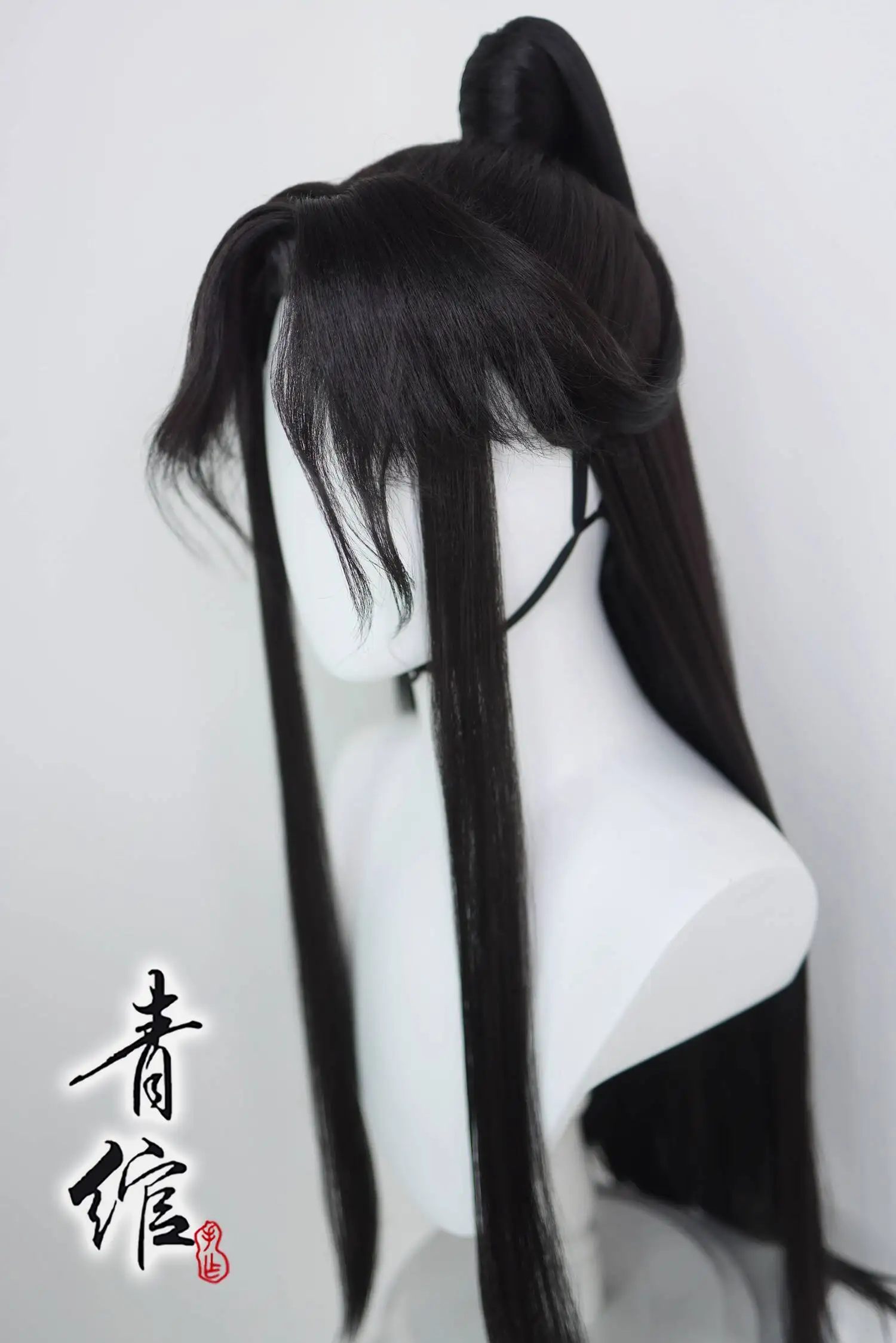 Stile antico Comico Hanfu Montaggio superficiale Modellazione Cos Parrucca Chu Wanning Mu Ziqi Xie Lian Copertura parrucca Coplay Halloween