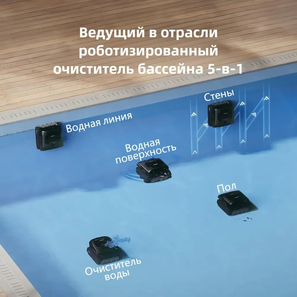 روبوت مكنسة كهربائية لحمام السباحة اللاسلكي، Beatbot AquaSense 2 Pro، وقوف السيارات على السطح، ومشدة حمام السباحة مع التحكم في التطبيق، لحمامات السباحة حتى 3,875 قدم مربع