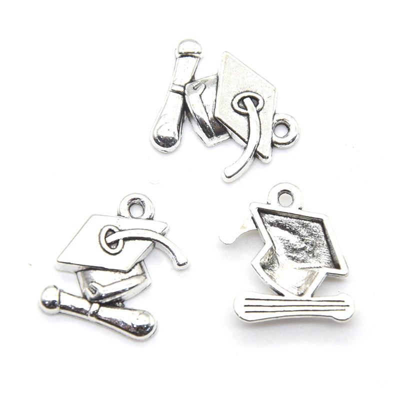 14pcs Mixed Graduation Cap Graduation Hanging With Diploma Charms Alloy Metal Pendants For DIY Necklace Bracelet Jewelry Making