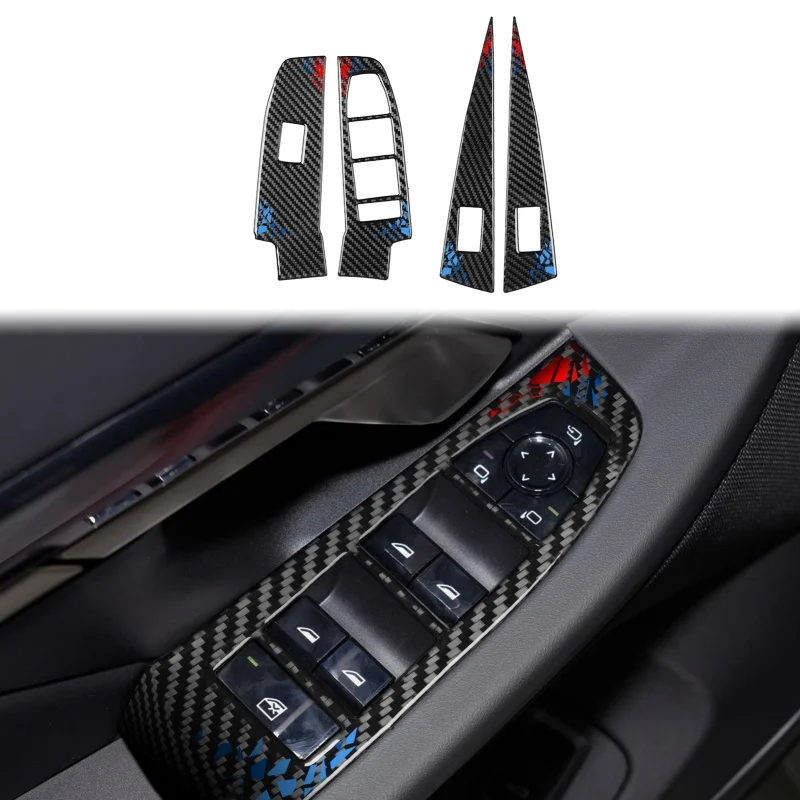For BMW 5-Series i5 G60 G68 2023-2026 LHD RHD Real Soft Carbon Fiber Interior Door Handle Combo Kit Frame Cover Trim Decoration