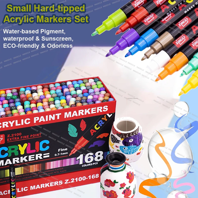 Guangna Acrylic Marker Pens Coloring for Children Beginner After Drying High Saturation Indelible Paint Pens Graffiti Gift 유성매직