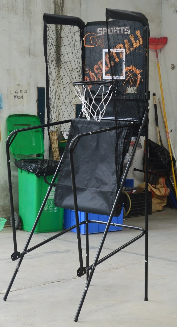 折りたたみ式シングルショットバスケットボールアーケードゲーム機、折りたたみ式バスケットボールシステム、1人用バスケットボールシューティングゲーム TB-1918