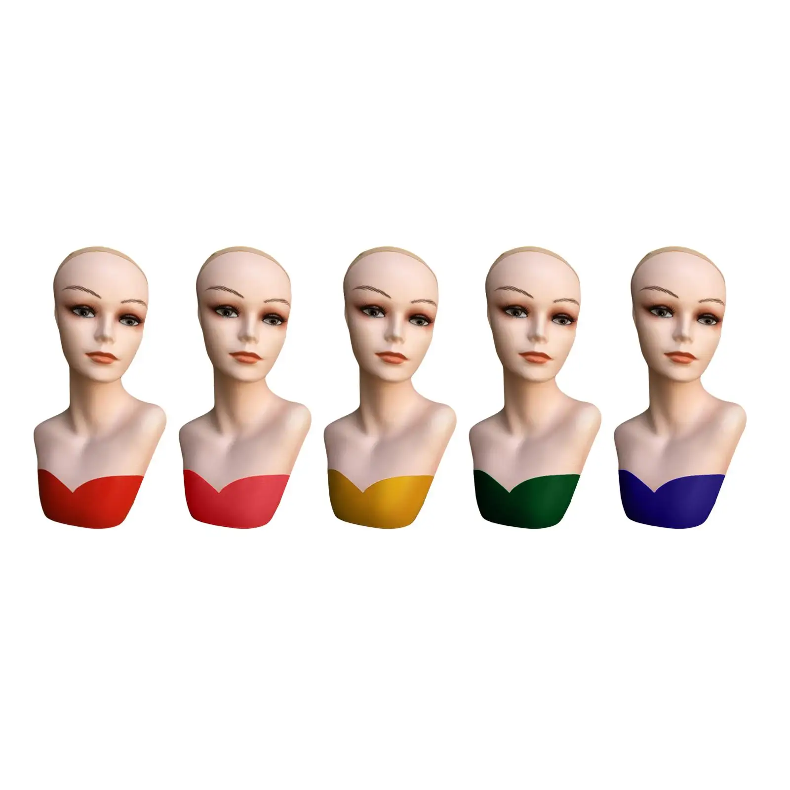 Wig Head Mannequin Hairdressing Training Head Wig Silk for Makeup Practice