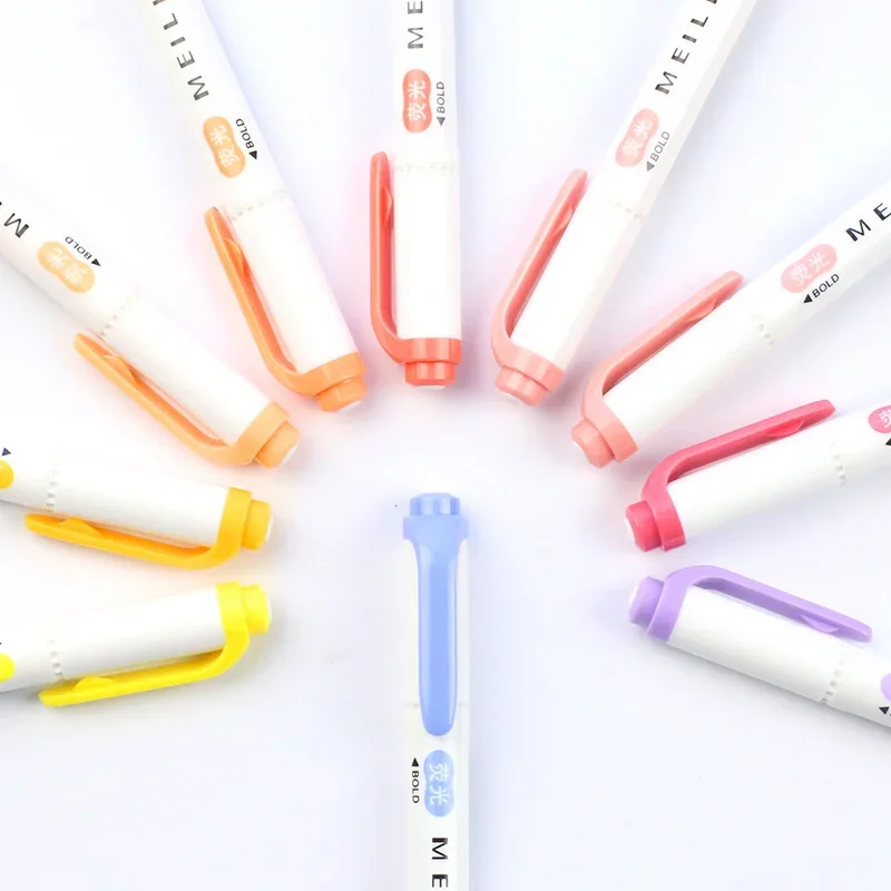 3/5/10/25 colori evidenziatori pennarelli pastello penna fluorescente a doppia punta per disegno artistico scarabocchi marcatura cancelleria per ufficio scolastico
