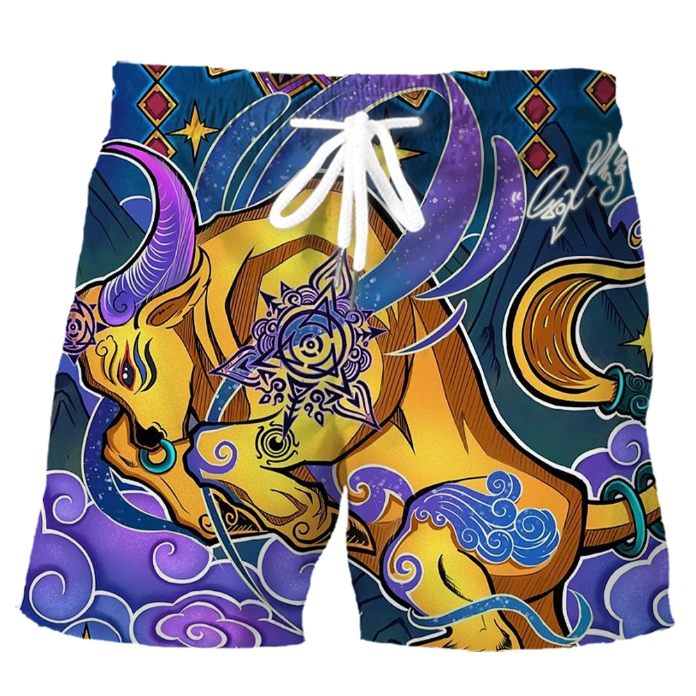 

CLOOCL Fashion Shorts Animal Golden Bull Art 3D Printed Sports Pants Summer Polyester Men Casual Board Shorts Ropa Para Hombre