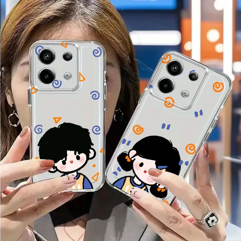 

Gentle Characters Cute Pattern Phone Case For Redmi Note 12R 11E 15 14 13 12 Pro Plus Turbo 4G 5G Space Shell