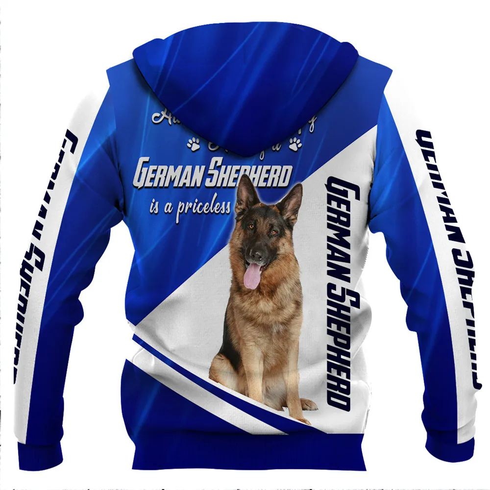 HX German Shepherd Hoodie 3D Graphic Dog is a Priceless Sweatshirts Animal Dog Pug Hoodies Casual Sportswear Dropshipping