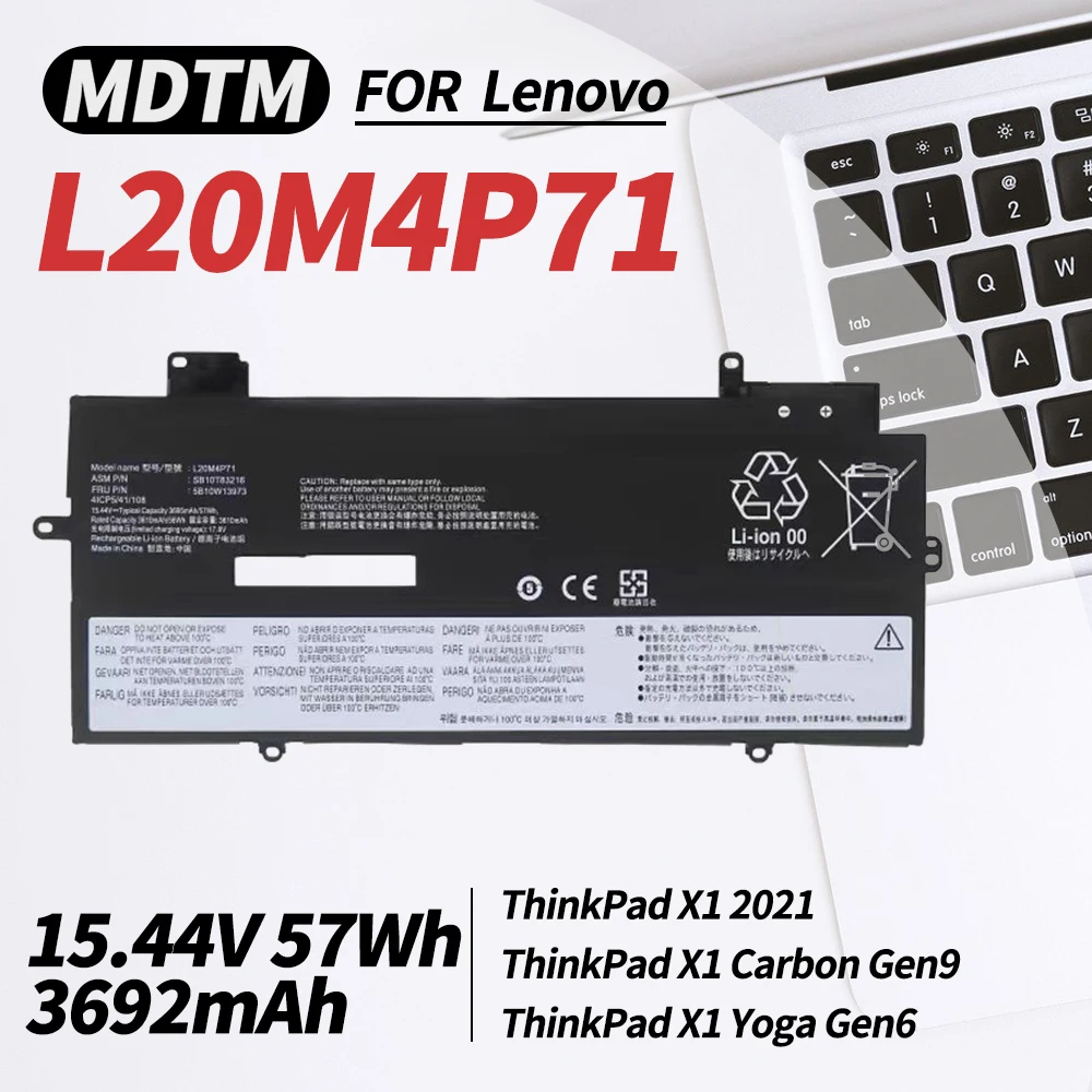 

L20M4P71 SB10T83216 5B10W13973 Laptop Battery for Lenovo ThinkPad X1 Carbon 9th 10th 11th Gen X1 Yoga 6th 7th 8th Gen L20C4P71