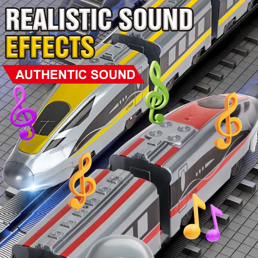 Speelgoed DIY Simulatie RC Trein Elektrische Bullet Trein Locomotief Hoog met Geluid Licht Cadeau voor Verjaardag Kindertreinset voor kinderen