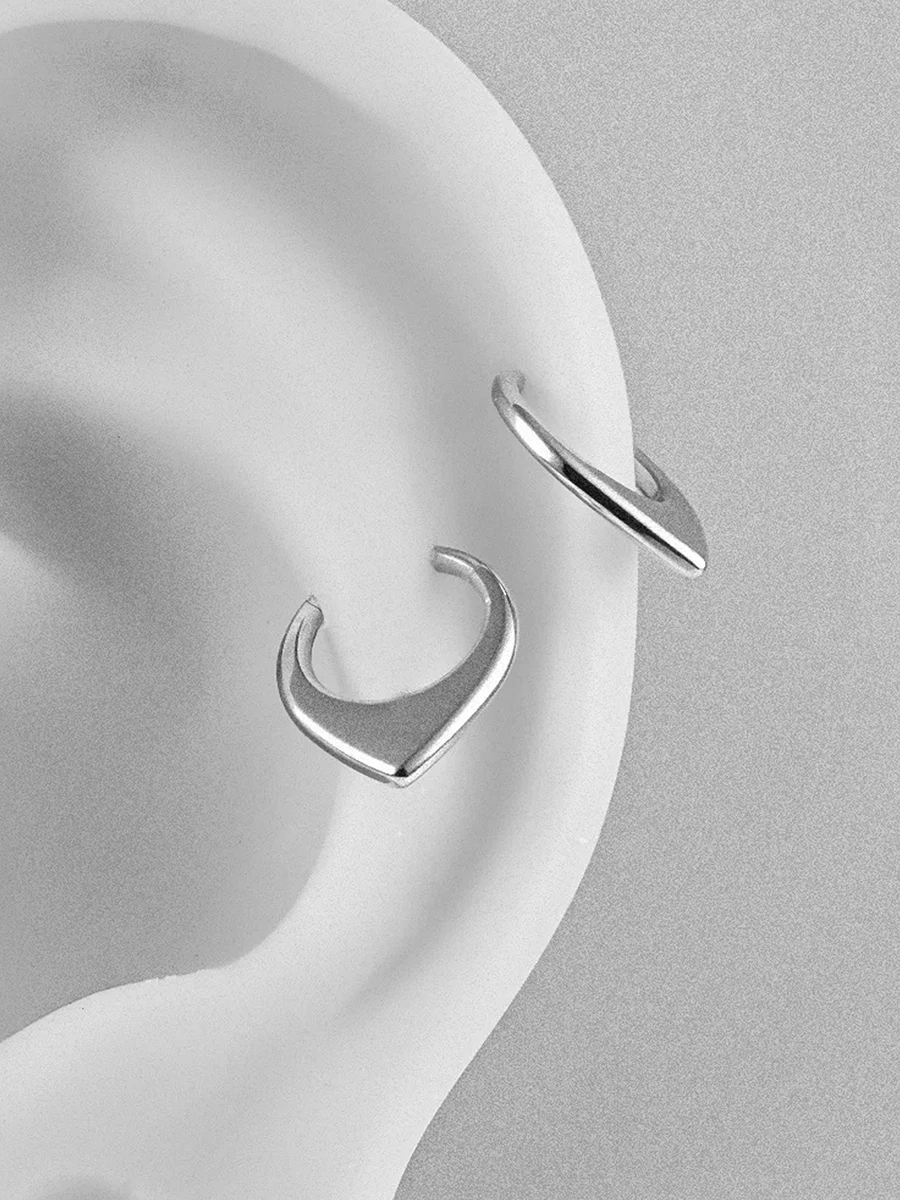 316 stainless steel nose ring double septum ring Cartilage love hoop earring buckle Piercing Naretz open stacked hoop nose ring