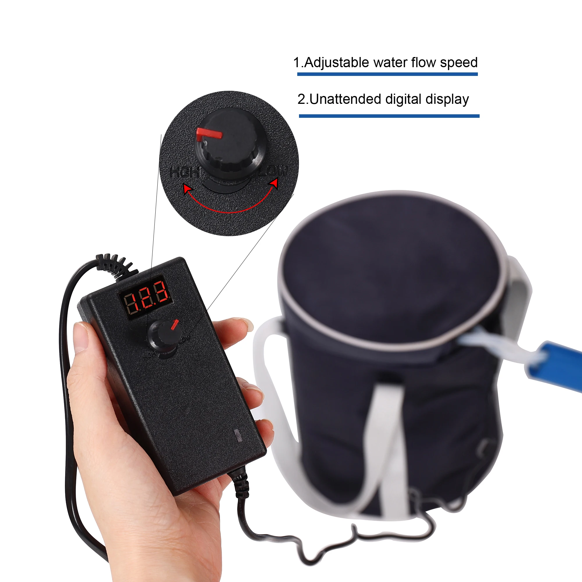 Portable Iced Therapy Circulating Machine with Universal Pad- Pain Relief for Shoulder, Knee, Ankle, Back