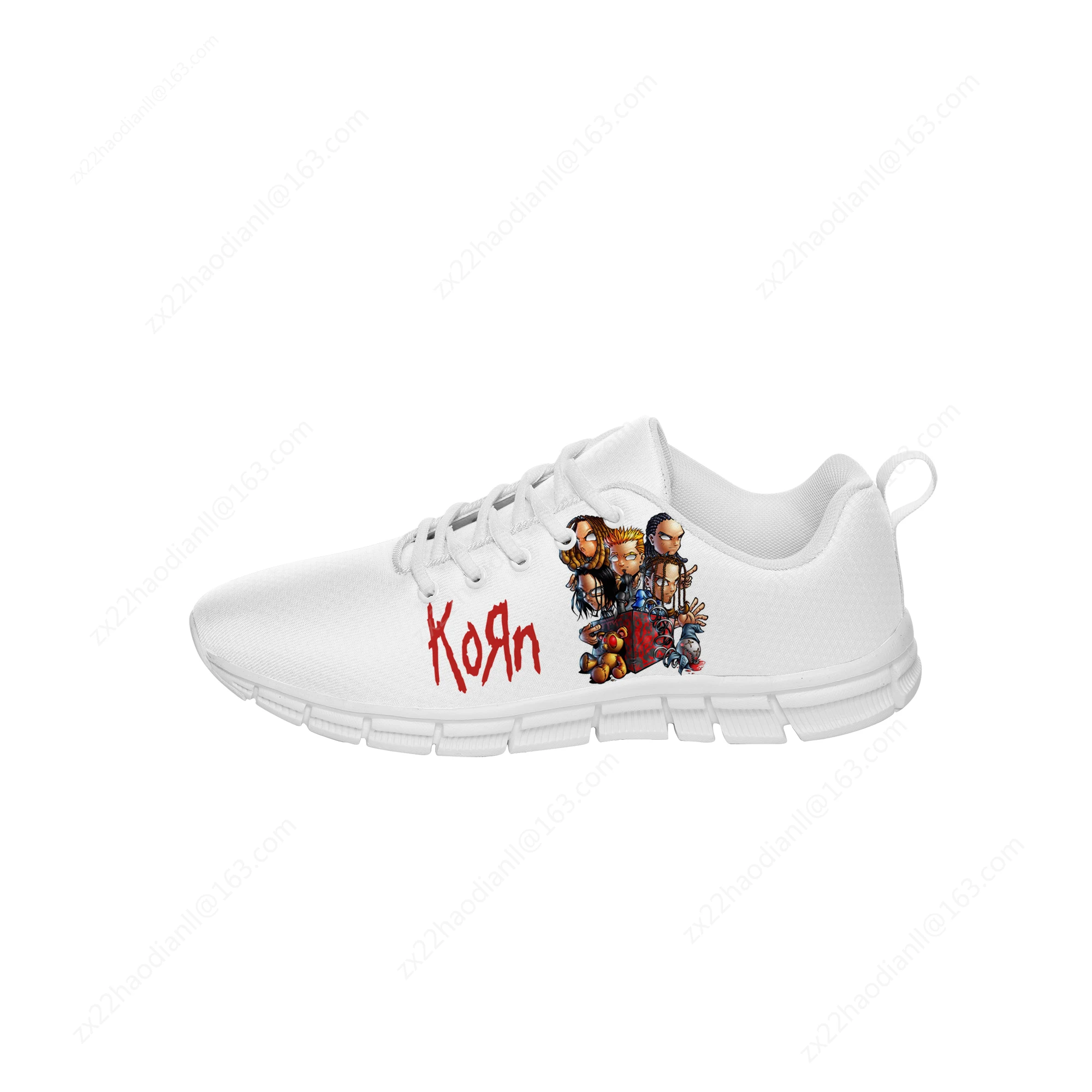 Korn Rock Band Low Top Sneakers Mens Womens Teenager Casual Shoes Canvas Running Shoes 3D Printed Breathable Lightweight shoe