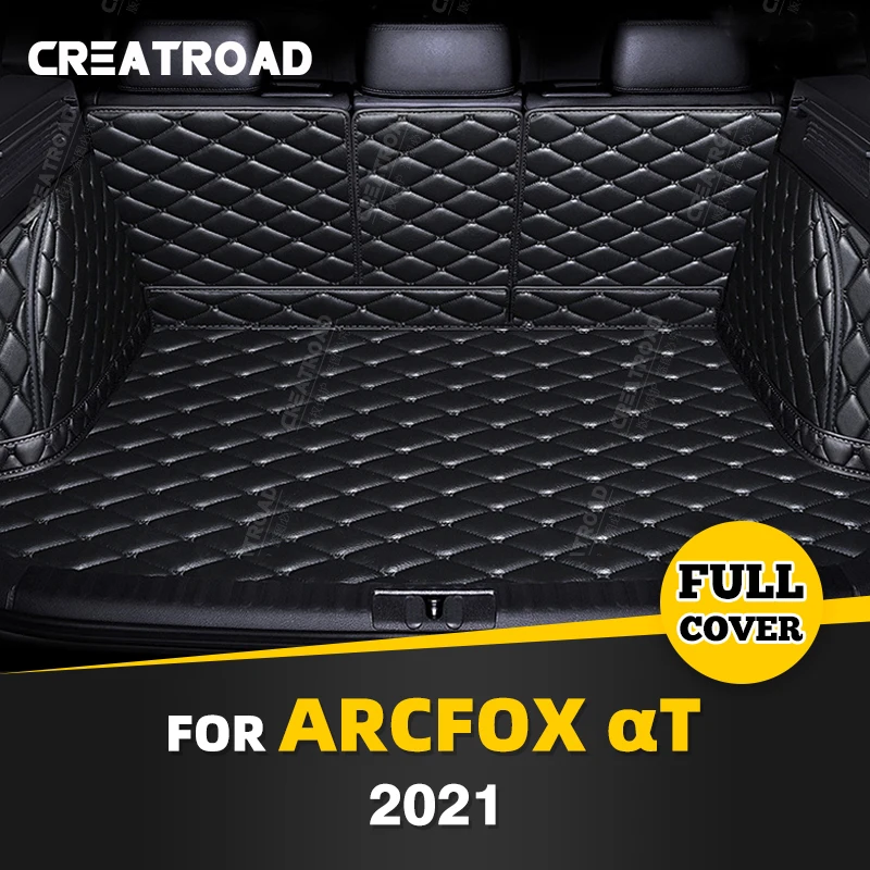 Auto Full Coverage Trunk Mat For ARCFOX αT 2021 Anti-Dirty Leather Car Boot Cover Pad Cargo Liner Interior Protector Accessories