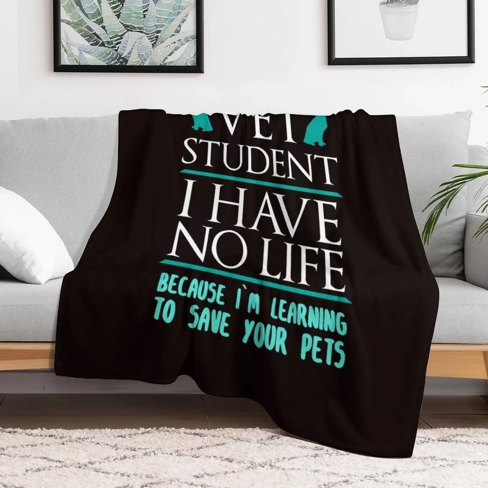 Vet Student Gift Medical Pet Helper Student Throw Blanket Soft Home Decor Blanket for Couch Bedroom
