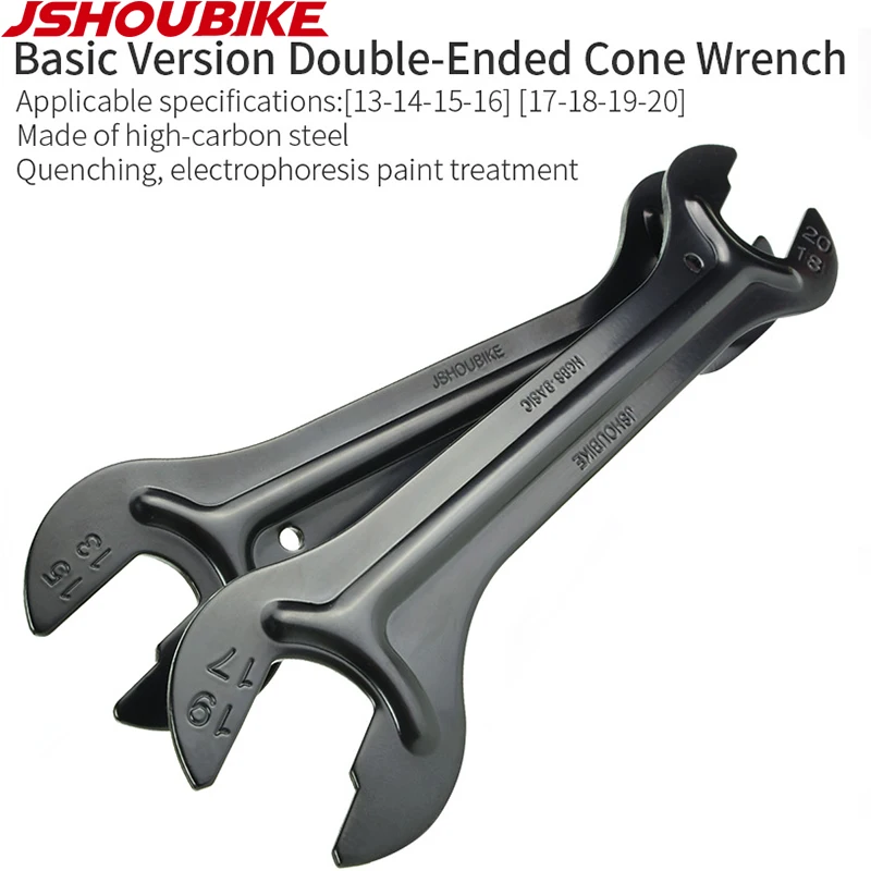 JSHOU BIKE Head Open End Axle Hub Cone Wrench 13 to 24mm High Carbon Steel Bicycle Hub Spanner Repair Bike Tools for MTB