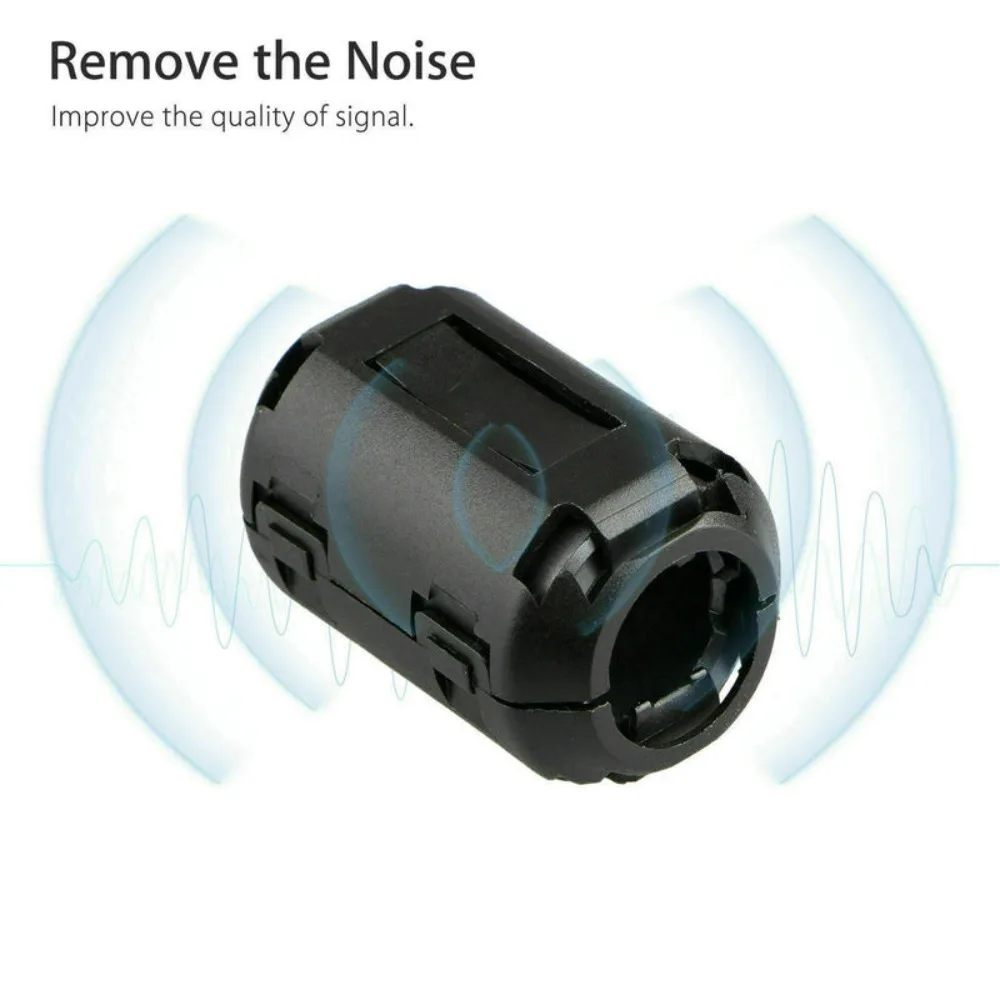 Snap Type Ring Core Ferrite Bead Clamp Black Anti-interference Choke Coil EMI RFI Noise Filters Holder