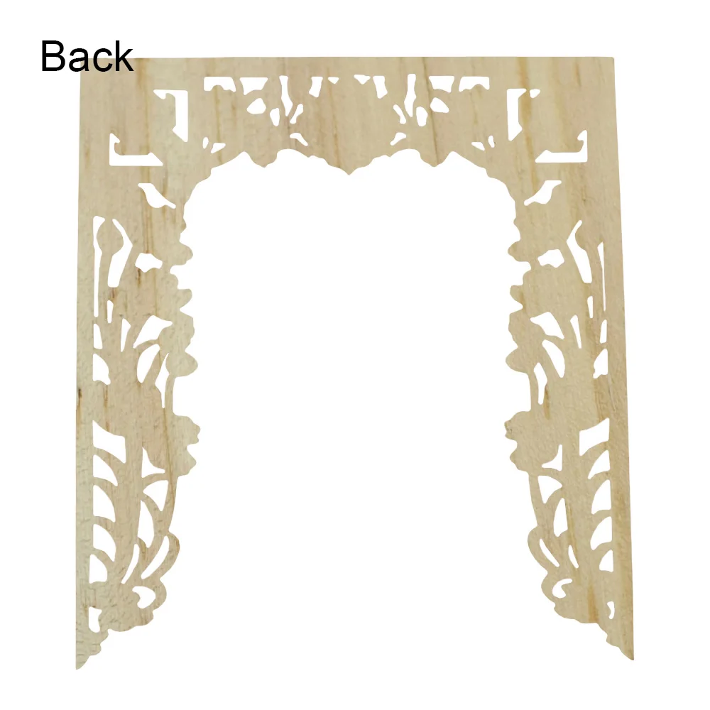 1PC Vintage Lotus Altar Wood Carved Decal Corner Onlay Applique Frame Furniture Wall Unpainted for Home Cabinet Door Decor Craft