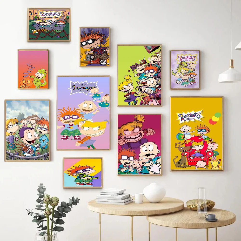 Cartoon R-Rugrats Classic Vintage Posters Decoracion Painting Wall Art White Kraft Paper Kawaii Room Decor