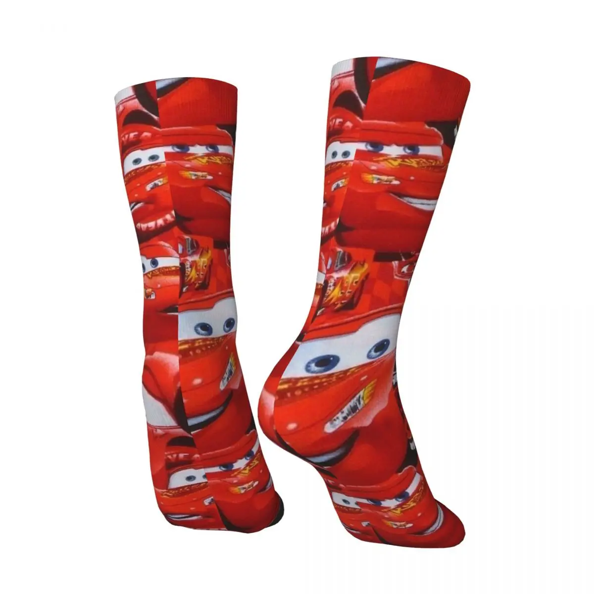 Rains McQueen-Chaussettes coordonnantes pour hommes, chaussettes de cyclisme, dessin animé, voiture rouge, bas coréens, haute qualité, graphique de printemps, numéro 95