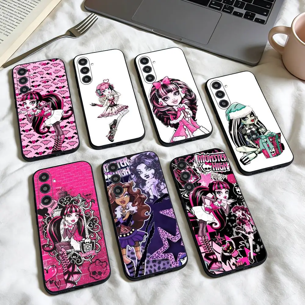 

CUTE C-Comedy M-MonsterS Cartoon H-HighS phone Case For Samsung Galaxy A73,A72,A71,A70,A53,A52,A51,Others Soft Black Shell