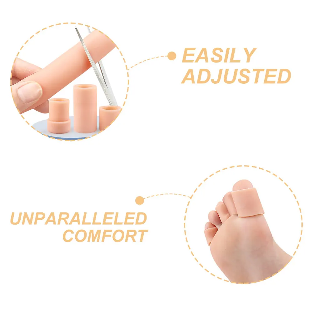 3개입 긴 SEBS 발가락 슬리브, 절단 가능한 부드러운 발가락 보호대 (굳은살 방지, 발 관리 도구, 큰 발가락용)
