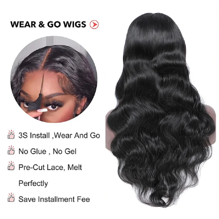 Body Wave Human Hair Wigs 4x4 Hd Lace Closure Wig Glueless Wig Human Hair Ready To Wear Human Hair Wigs For Women Brazilian Hair