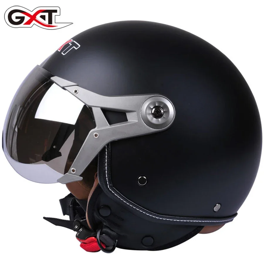 NONE Motorrad Helm 3/4 Open Face Vintage Casco Moto Männer Retro Moto Helm Sommer Roller Motorrad Reiten Helm Casque Moto 110B 6