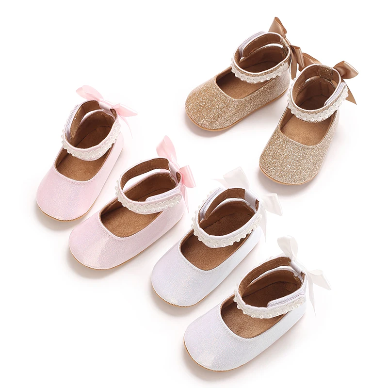 

Cute Spring and Autumn Baby Shoes 0-1 Year Old Pu Fashion Female Baby Princess Shoes Soft Rubber Bottom Comfortable Soft Baby