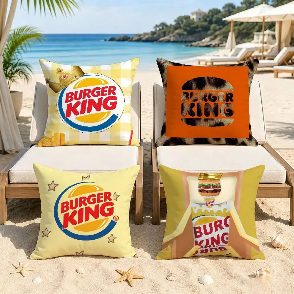 B-Burger King LOGO    Pillow Cushion Cover Pillowcase Living Room Sofa Home Decor Customized