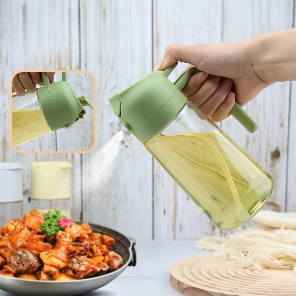 Olive Oil Spray Bottle for Oil Bottle Pouring for Cooking Oil Spices Camping Dispenser with Automatic Lid Spice Shaker