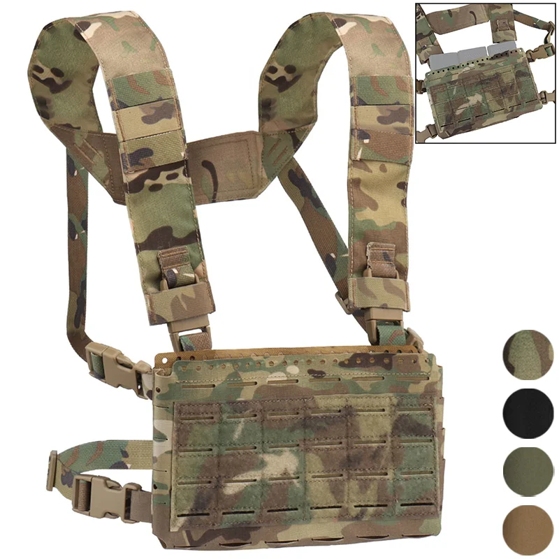 

Modular Laser Cut Chest Rig MOLLE Front Panel Universal Fit Airsoft Plate Carrier Attachment System