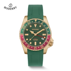 Boderry Bronze GMT Watch Diver ADMIRAL Watches Automatic For Seiko NH34 Movement 200M Waterproof Wristwatch For Men