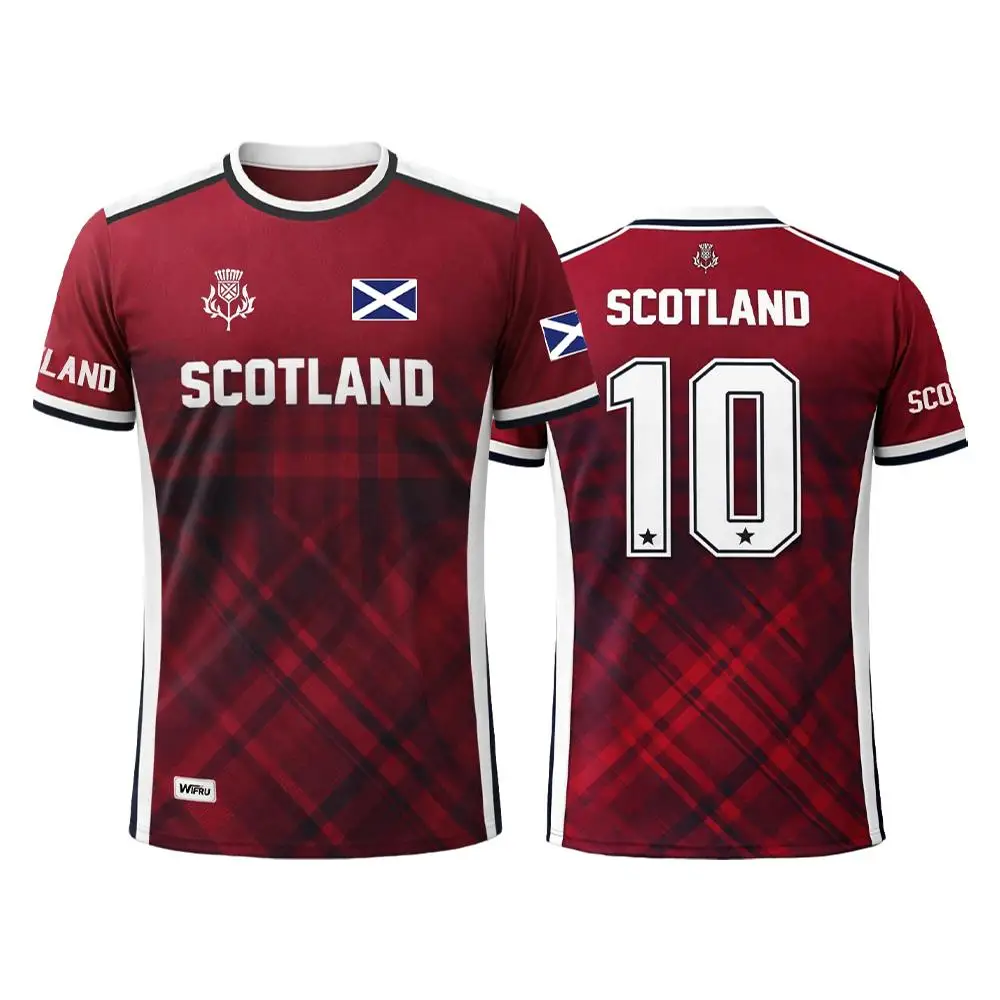 Scotland Flag 3D Print Summer Sport Soccer Jersey Women's Tshirt Unisex Tee Top Short Sleeve TShirt Quick Drying Men's T Shirt view 3