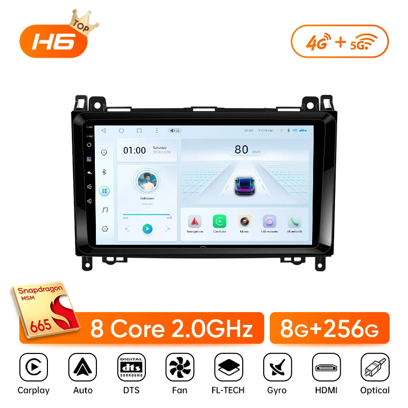 Ainavi Autoradio Voor Mercedes Benz B200 W169 W245 Viano Vito W639 Sprinter W906 Draadloze Carplay Android Auto Multimedia Speler