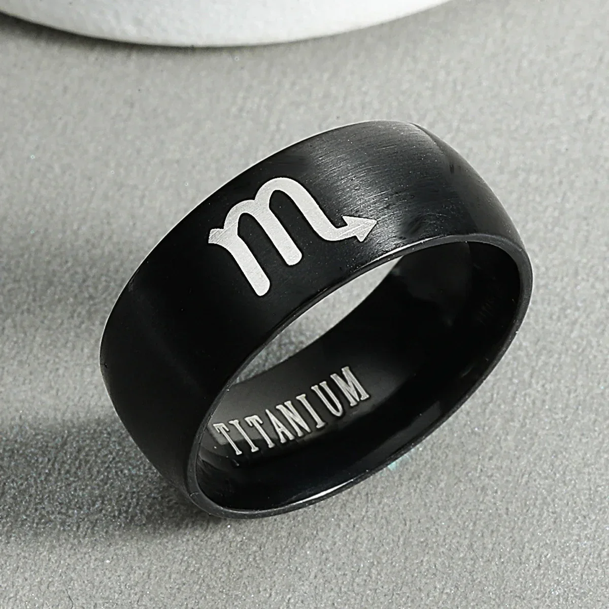 12 Zodiac Ring Scorpio Leo Taurus Gemini Cancer Virgo Libra Scorpius Sagittarius Capricornus Attack on Titan Black Rings Jewelry