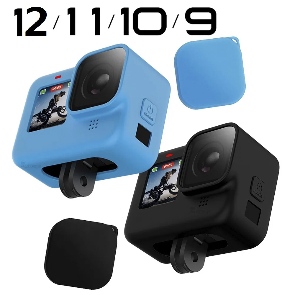 Silicone Protective Cover For GoPro Hero 12 11 10 9 Black Sleeve Housing Case Frame With Lanyard Accessory For GoPro 12 11 10 9