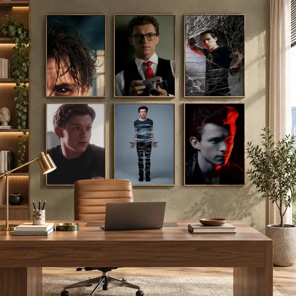 Actor T-Tom Holland Poster High-Quality Waterproof Wall Decal for Study, Living Room & Garage, Great Gift for Fans