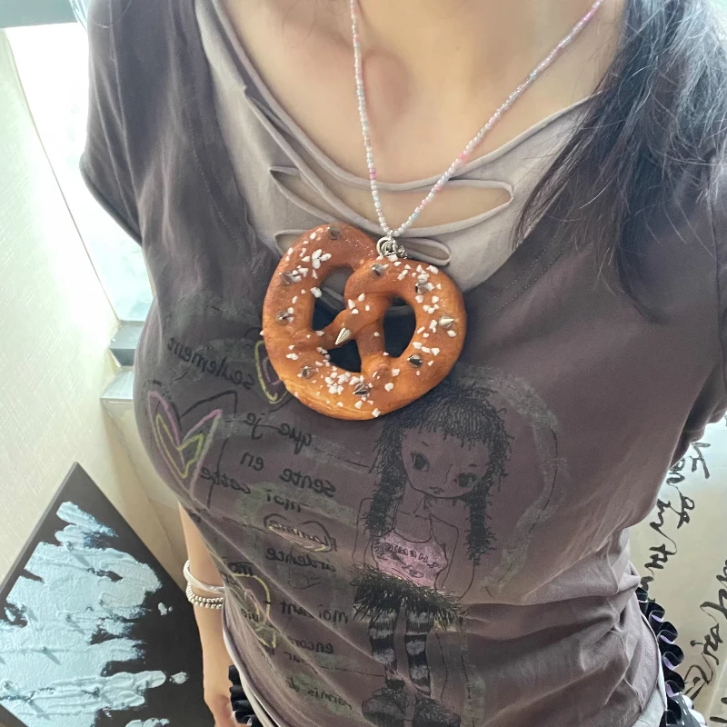 

Artificial Model Food Rivets Resin Keychain Bag Charm Vintage Trinkets Subculture Spicy Girl Multifunctional Pendant Decoration