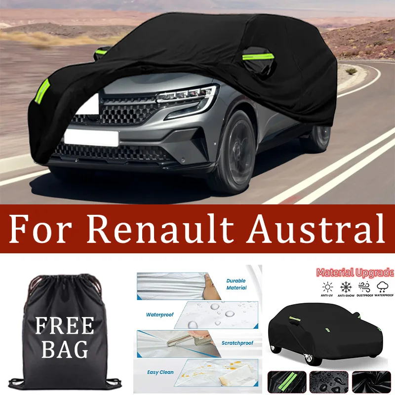 

Для Renault австралийский автомобильный чехол, полный чехол со светоотражающей полосой, пылезащитный, устойчивый к УФ-излучению, устойчивый к царапинам, солнцезащитный защитный чехол