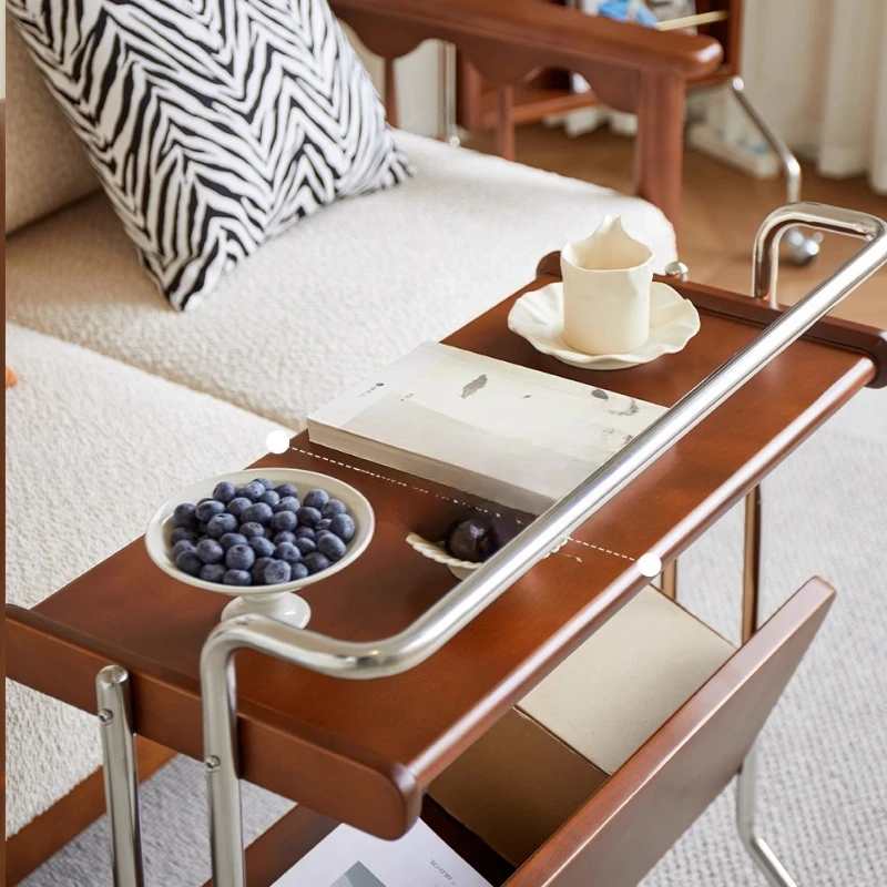 الفرنسية الرجعية طاولة جانبية متنقلة طاولة صغيرة غرفة المعيشة طاولة القهوة أريكة خزانة جانبية غرفة نوم المنزل السرير الجانب الرف #2