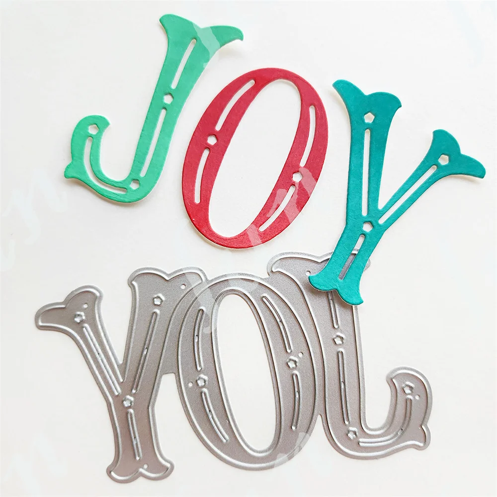 Nested Stitched Banner Christmas Joy Word Metal Cutting Dies Stamps Stencil Hot Foil Plate DIY Scrapbook Embossing Template