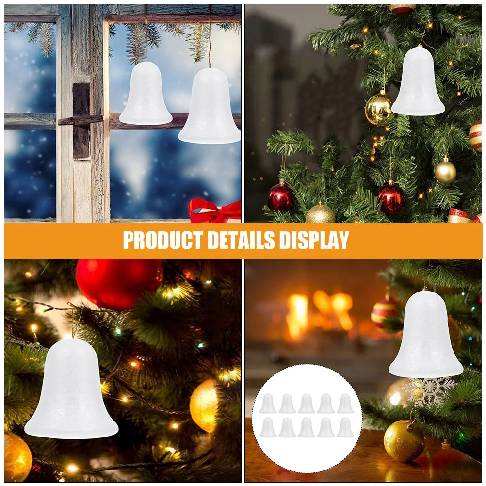 6 Pcs Foam Christmas Tree Ornaments Bubble Bell Decorations DIY Bells Adornments