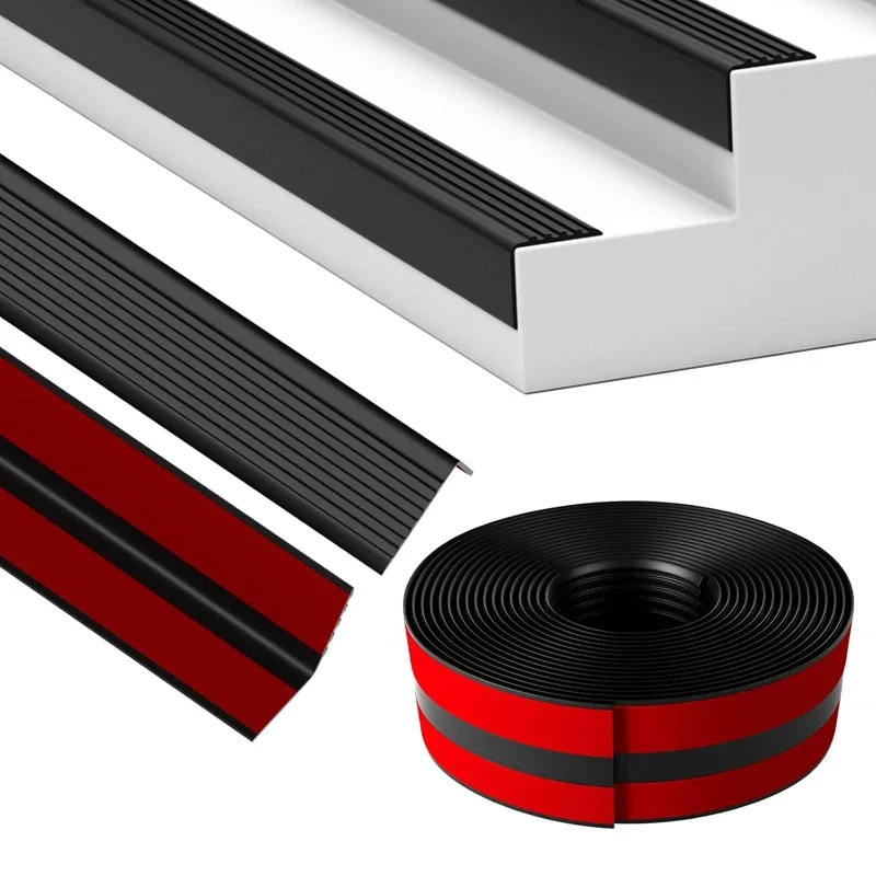 Widened 2M PVC Stair Nosing Strip, Self-Adhesive Anti-slip Stair Edge Protector, Step Edge Guard Trim for Stair Treads